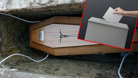Glasacka kutija, Sahrana, kovčeg Grob, mrtvački kovčeg, sanduk