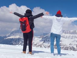 sneg, skijanje, planina, Alpi, radost zimovanje, par, porodica