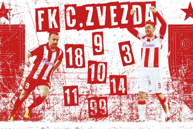 FK Crvena zvezda, brojevi igrača nekad i sad