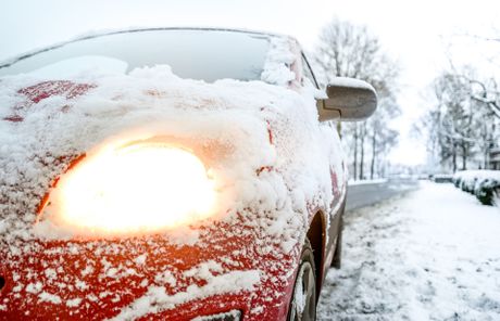 automobil, auto, sneg, zima, farovi