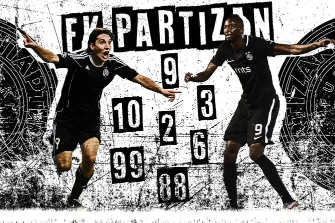 FK Partizan, brojevi igrača nekad i sad