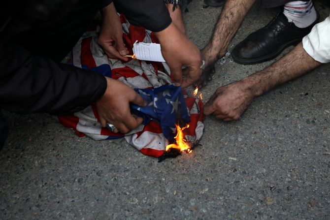 Napad, Kasim Sulejmani, Teheran, protest