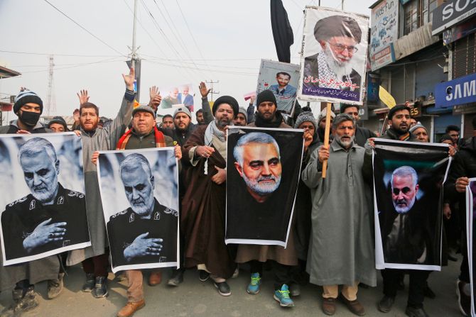 Napad, Kasim Sulejmani, Teheran, protest