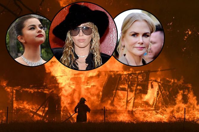 australija požar, Nikol Kidman, Selena Gomez, Majli Sajrus