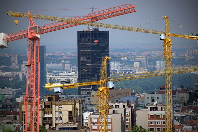 Beograd, panorama, kranovi