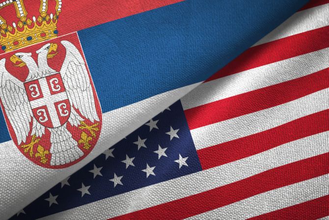 Srbija Amerika, zastave