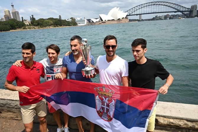 Novak Đoković, Nenad Zimonjić, Dušan Lajović, Viktor Troicki