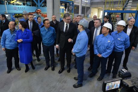 Aleksandar Vučić, fabrika MEI TA Obrenovac Aleksandar Vučić, fabrika MEI TA Obrenovac