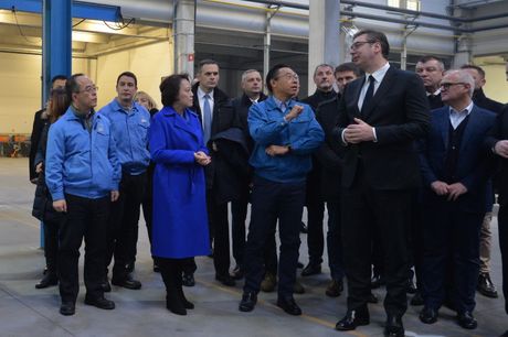 Aleksandar Vučić, fabrika MEI TA Obrenovac Aleksandar Vučić, fabrika MEI TA Obrenovac
