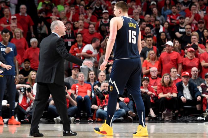 Nikola Jokić, Majk Meloun, Denver Nagets Nikola Jokić, Majk Meloun, Denver Nagets