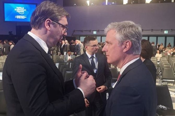 Aleksandar Vučić, Davos, Robert O'Brajan Aleksandar Vučić, Davos, Robert O'Brajan