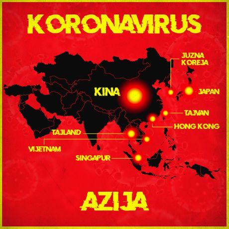Koronavirus mapa Azija