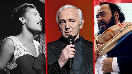 Bili Holidej, Charles Aznavour,  Lučiano Pavaroti