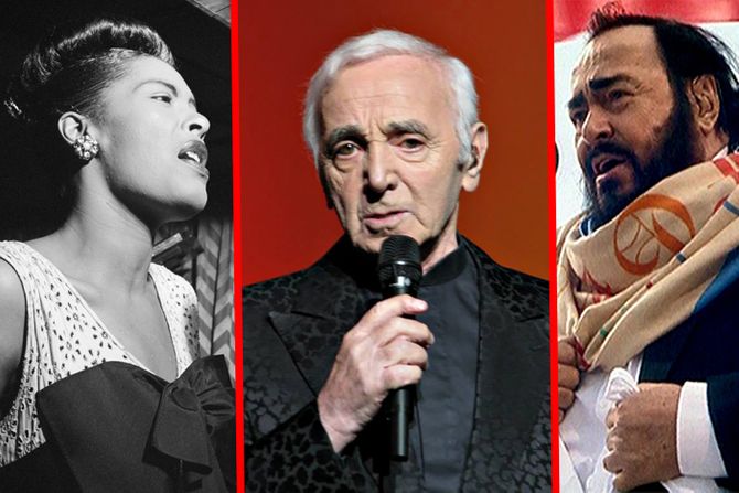 Bili Holidej, Charles Aznavour,  Lučiano Pavaroti