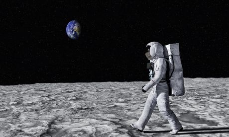 mesec, zemlja, astronaut
