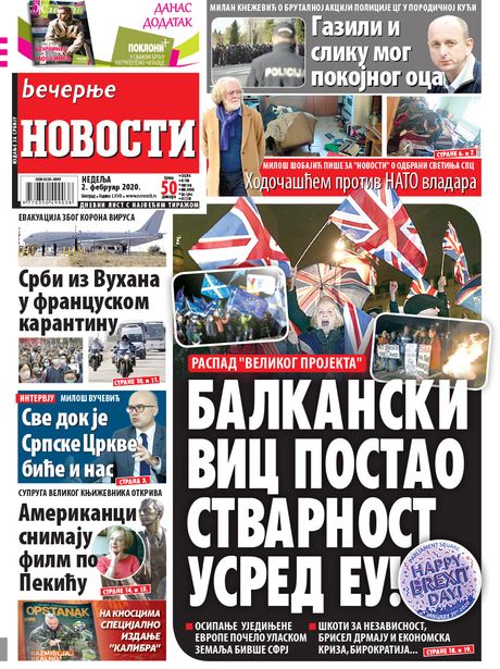 NASLOVNE STRANE DANA NJIH NOVINA Prelistavanje tampe Za Nedelju 2 