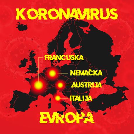 Koronavirus mapa Evropa