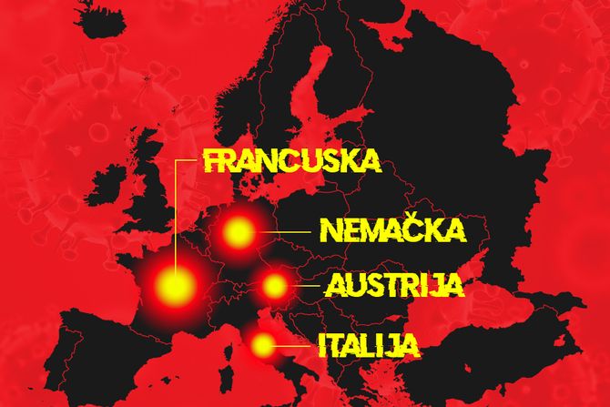 Koronavirus mapa Evropa