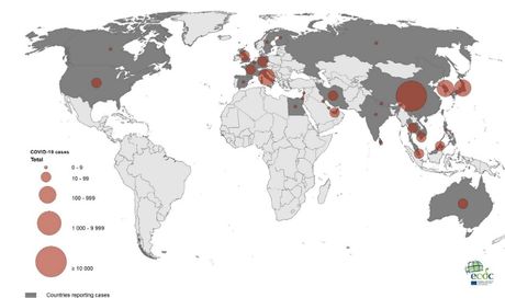 mapa širenja korona virusa