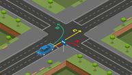 Raskrsnica: U kom pravcu sme da se kreće plavi auto?