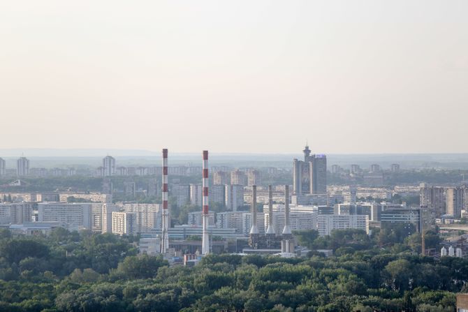 Novi Beograd, panorama Novog Beograda, toplana