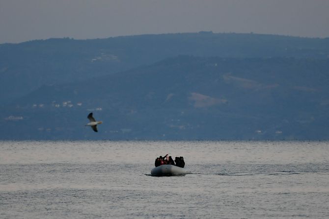 Lezbos ostrvo, Grčka, Grčko - Turska, granica, migranti, Greece Turkey Migrants