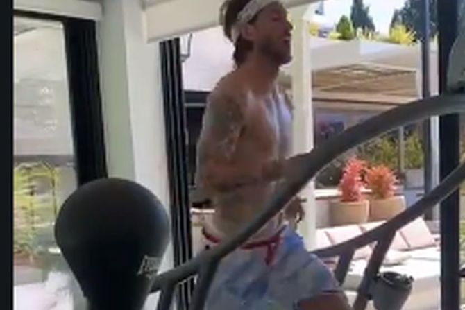 Serhio Ramos trening kući Serhio Ramos trening kući