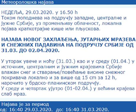 najava novog zahlađenja najava novog zahlađenja