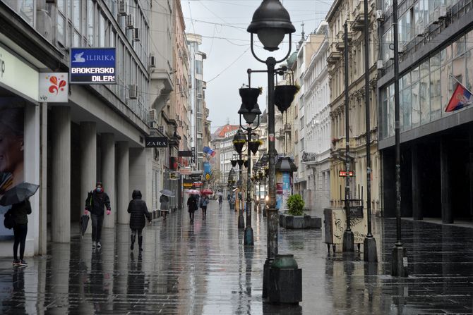 BEOGRAD ULICE KIŠA VANREDNO STANJE KNEZ MIHAJLOVA ULICA