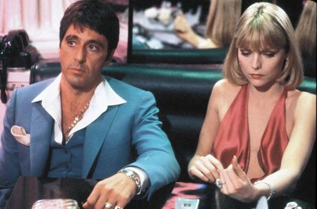 Scarface, Elvira Hancock and Tony Montana, Al Pacino, Michelle Pfeiffer, Skarfejs, Al Paćino , Mišel Fajfer Scarface, Elvira Hancock and Tony Montana, Al Pacino, Michelle Pfeiffer, Skarfejs, Al Paćino , Mišel Fajfer