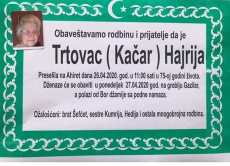 Hajrija Trtovav Kačar Hajrija Trtovav Kačar