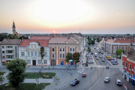 Vršac grad, panorama grada centar, Vršac grad, panorama grada centar,