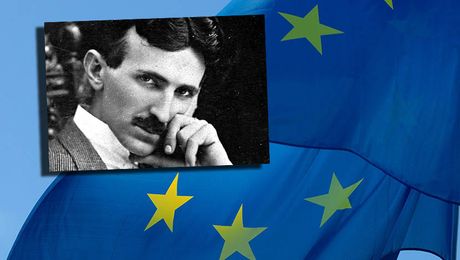 Nikola Tesla, naučnik, EU zastava evropska unija evropske unije