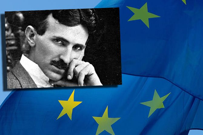 Nikola Tesla, naučnik, EU zastava evropska unija evropske unije