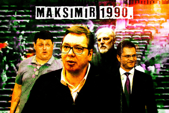 Aleksandar Vučić, Vuk Jeremić, Predrag Sarapa, Vladika Grigorije, Maksimir 1990