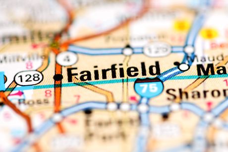 Fairfield. Ohio. USA, mapa Fairfield. Ohio. USA, mapa