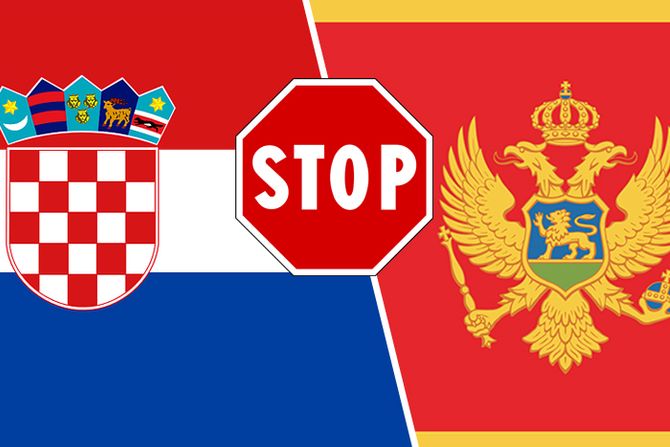 Hrvatska, Crna Gora,zastava, stop zabrana Hrvatska, Crna Gora,zastava, stop zabrana