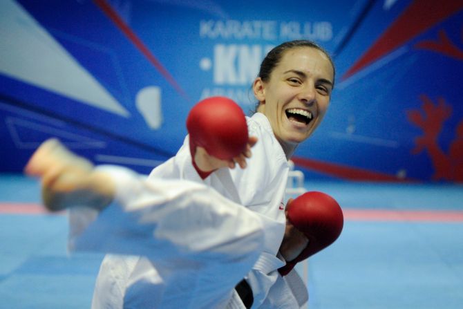 Jovana Preković, karate, trening