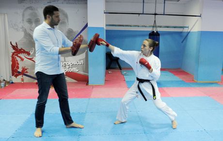 Jovana Preković, karate, trening