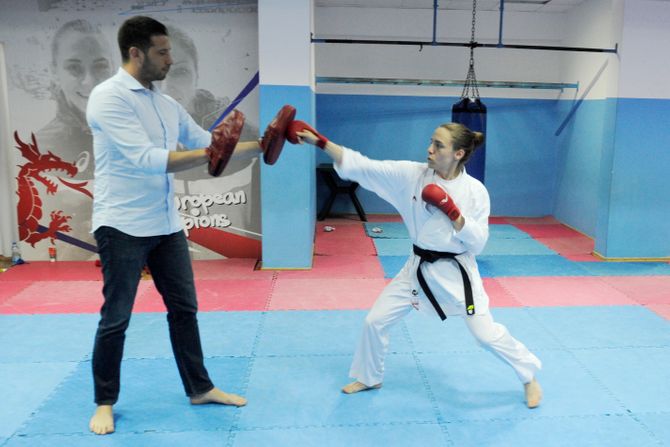 Jovana Preković, karate, trening