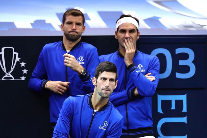 Novak Đoković, Rodžer Federer, Grigor Dimitrov