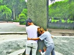 Novak Đoković sa Jelenom grli drvo