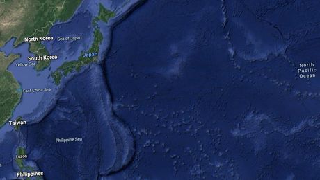 Japanska obala, Pacifik, Tihi okean mapa
