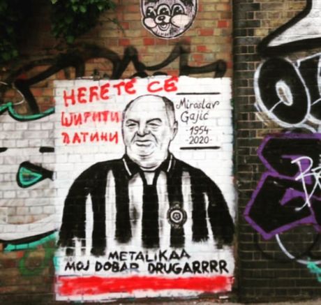 Miša Tumbas, mural, London, grafit, navijači, Zvezda, Partizan, Grobari, GTR