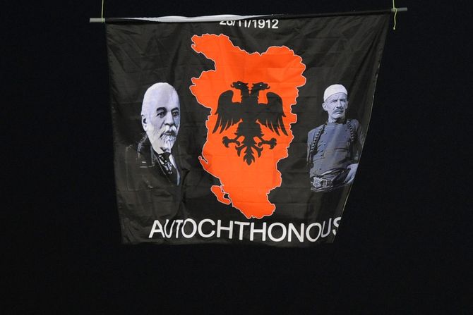 Zastava Velike Albanije, Velika Albanija, Fudbal Srbija - Albanija Zastava Velike Albanije, Velika Albanija, Fudbal Srbija - Albanija
