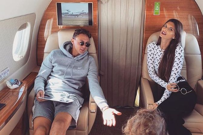 Nemanja Matić, Aleksandra Matić, privatni avion