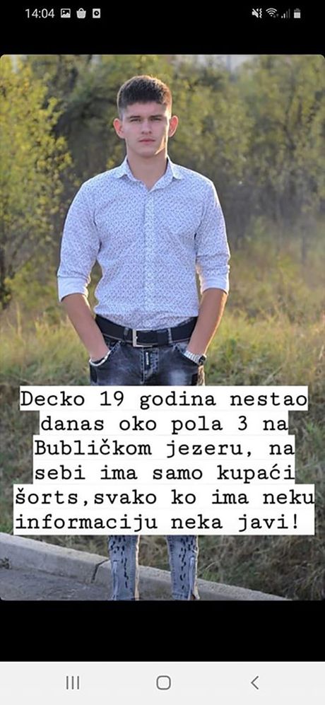 nestao mladic, Bublicko jezero nestao mladic, Bublicko jezero