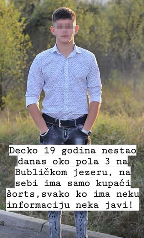 nestao mladic, Bublicko jezero nestao mladic, Bublicko jezero