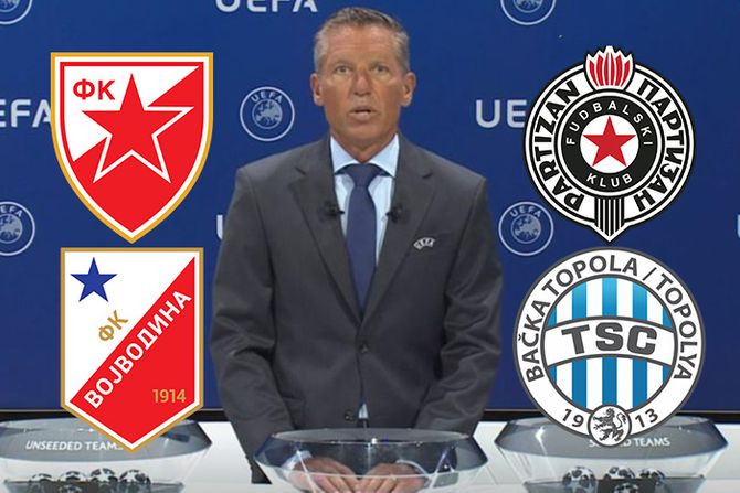 Uefa, Zvezda, Partizan Vovodina, TSC