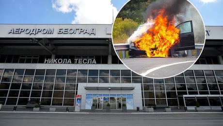 Aeorodrom Nikola Tesla, zapaljen automobil Aeorodrom Nikola Tesla, zapaljen automobil